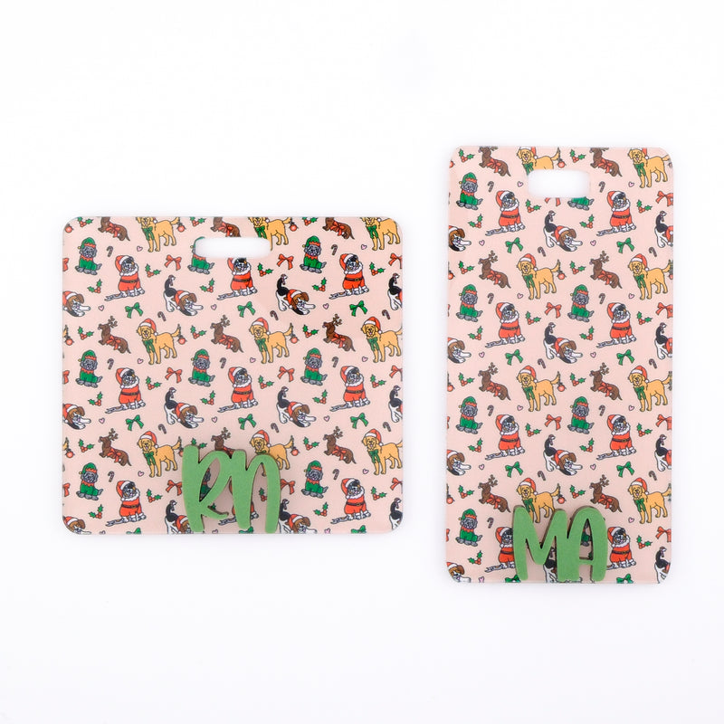 Merry Woofmas Backer with Olive Metallic Peachy Font  // 2-4 Week Turnaround Time