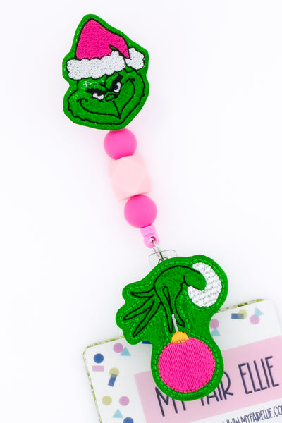 Pink Hat Mean One // Hand Holding Ornament // Christmas