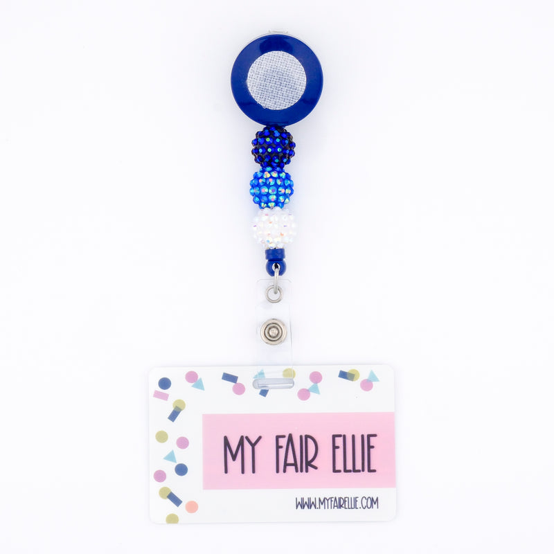 Glitzy Navy/Glitzy Blue/Glitzy White Bead Reel ONLY! // Blue Badge Reel Base
