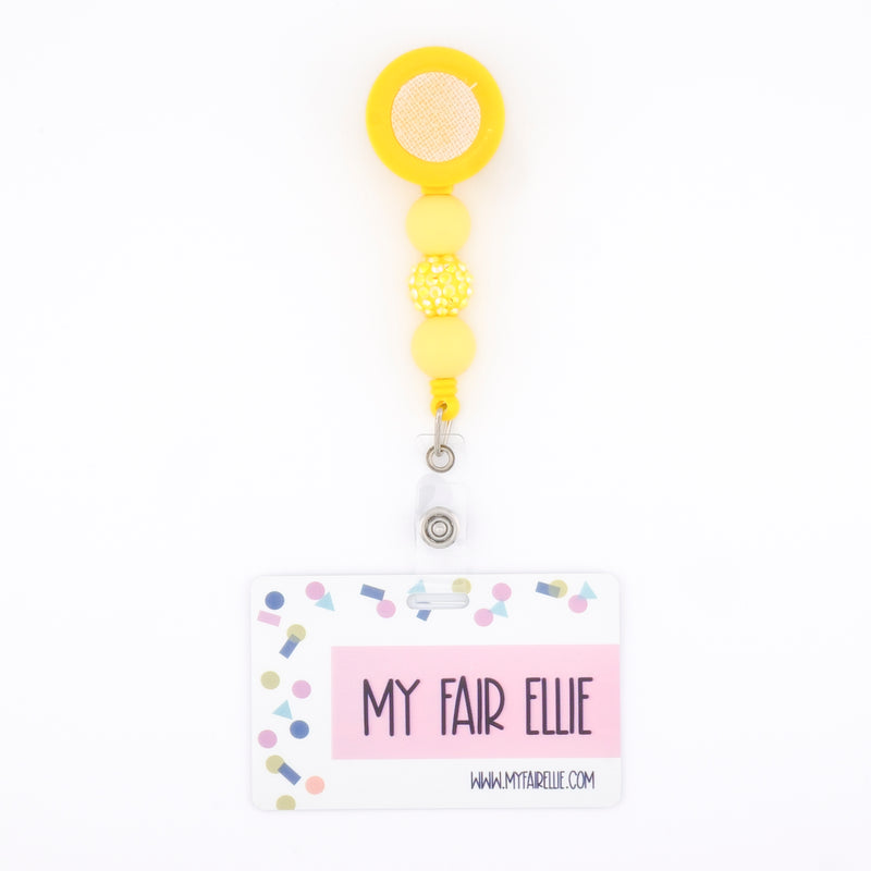 Yellow Glitz Bead Reel ONLY! // Yellow Badge Reel Base