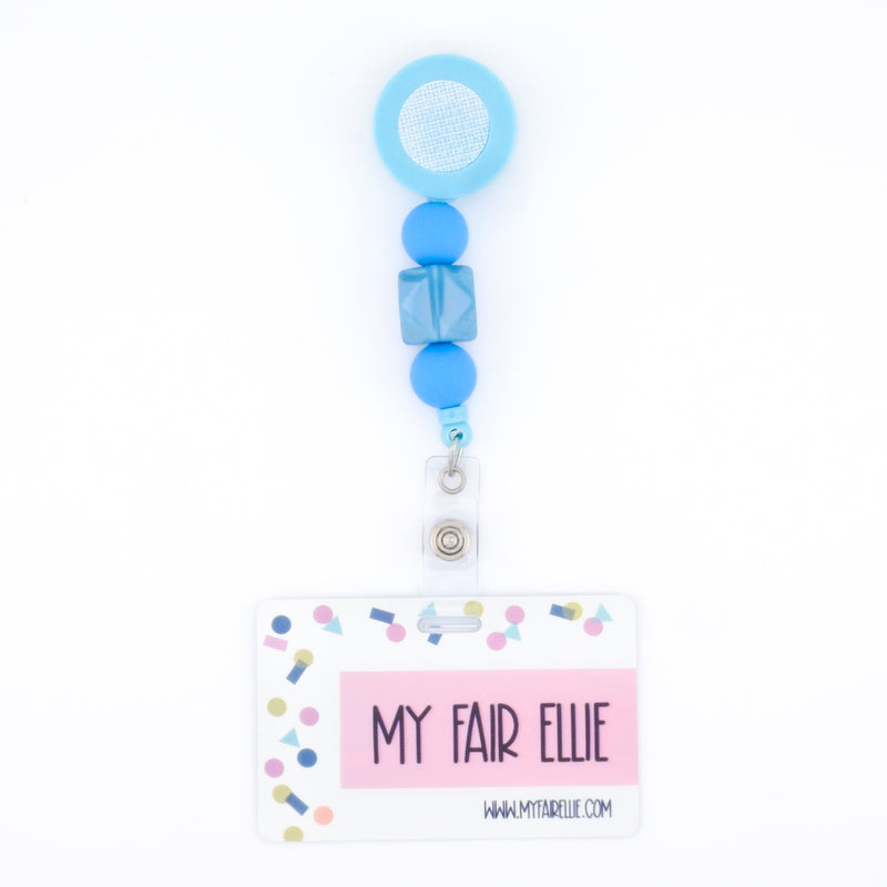 Blue Round/Marble Geo/Blue Round Bead Reel ONLY! // Blue Badge Reel Base