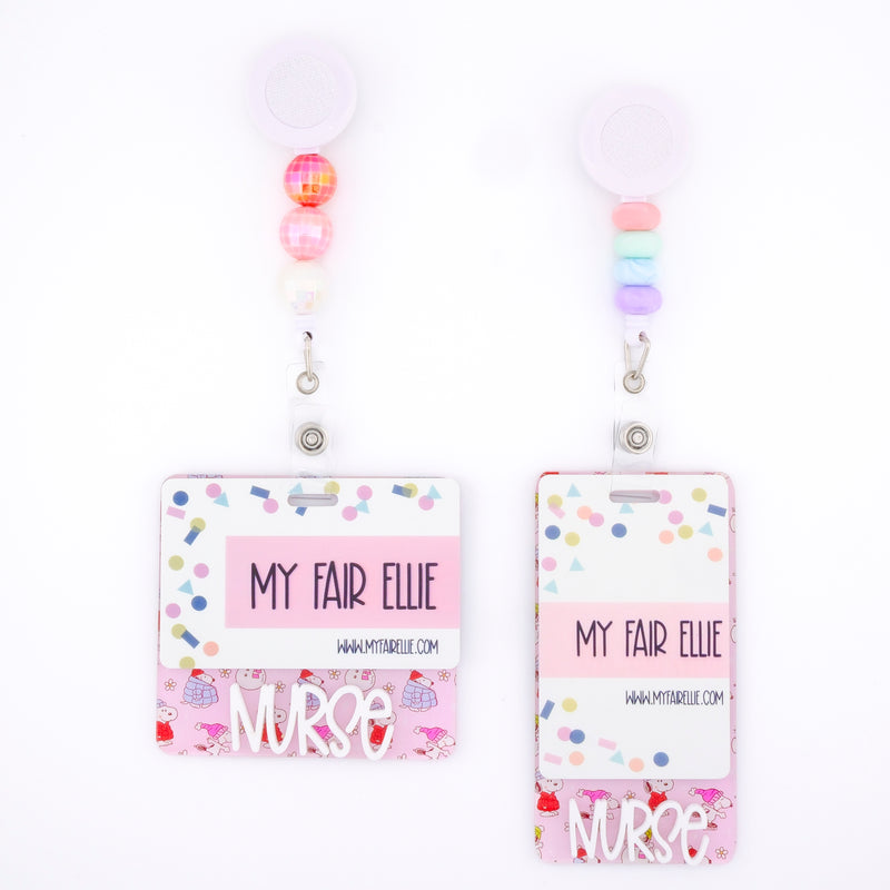 White Dog on Pink Backer with White Karoline Font  // 2-4 Week Turnaround Time