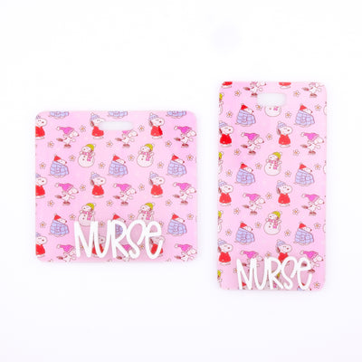 White Dog on Pink Backer with White Karoline Font  // 2-4 Week Turnaround Time