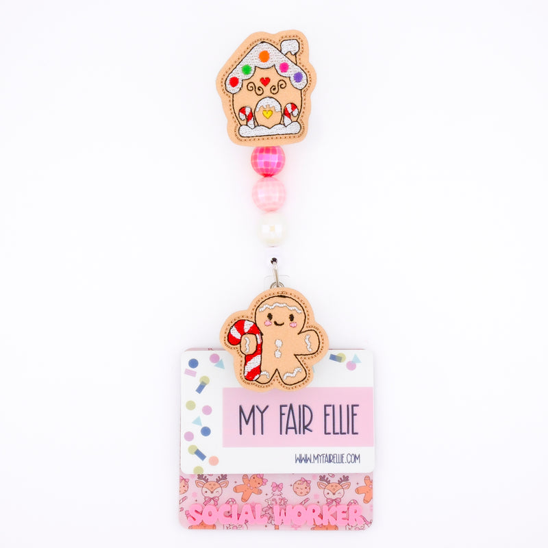 Cute Gingerbread Man & House // Badge Buddy