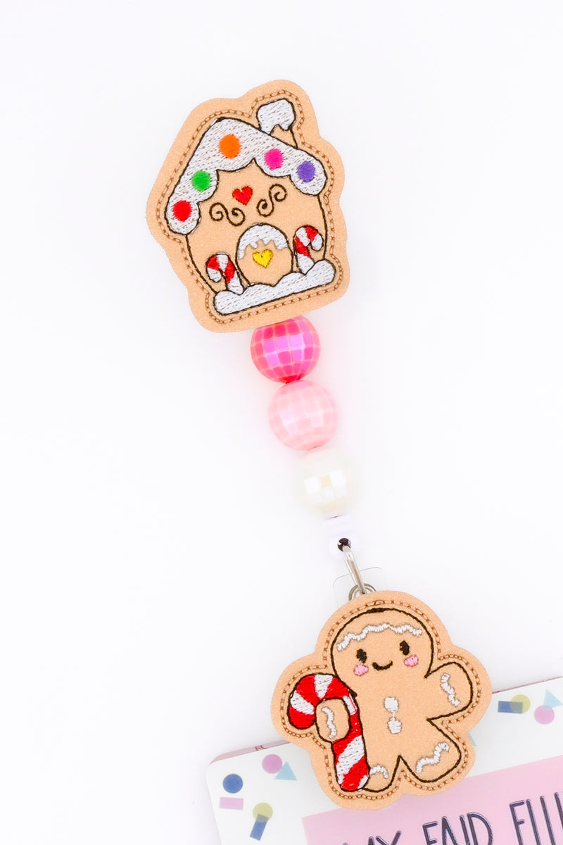 Cute Gingerbread Man & House // Badge Buddy