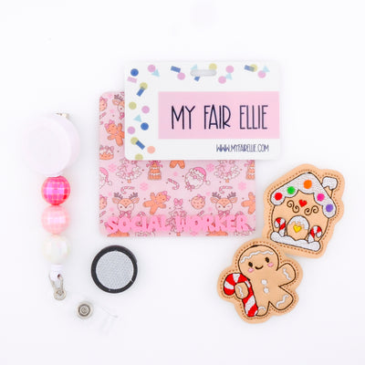Cute Gingerbread Man & House // Badge Buddy