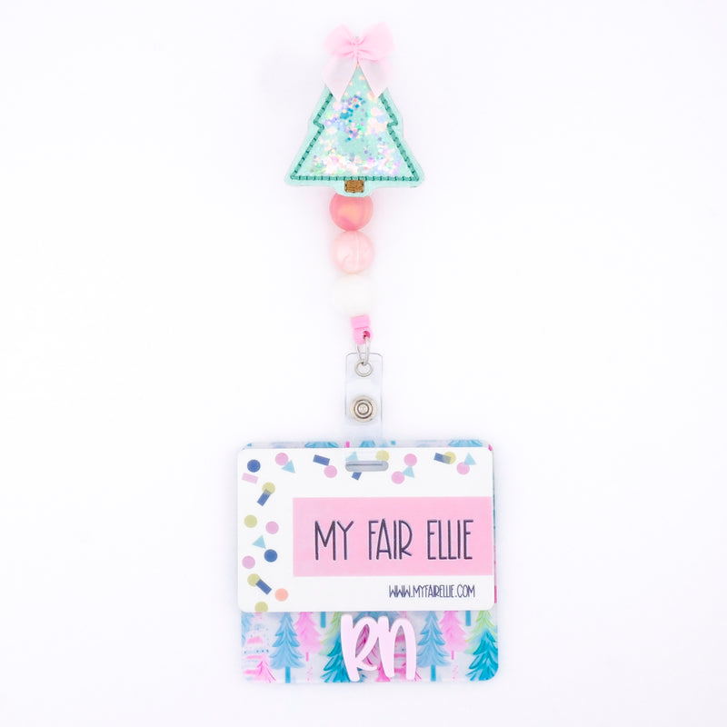Mint Shaker Tree with Pink Bow // Christmas