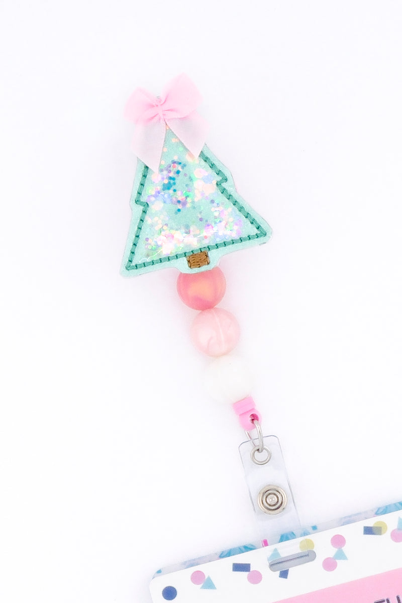 Mint Shaker Tree with Pink Bow // Christmas