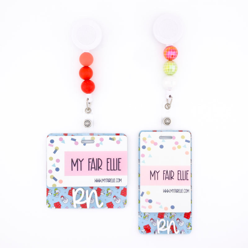 White Dog on Blue Backer with White Cake Pop Font  // 2-4 Week Turnaround Time