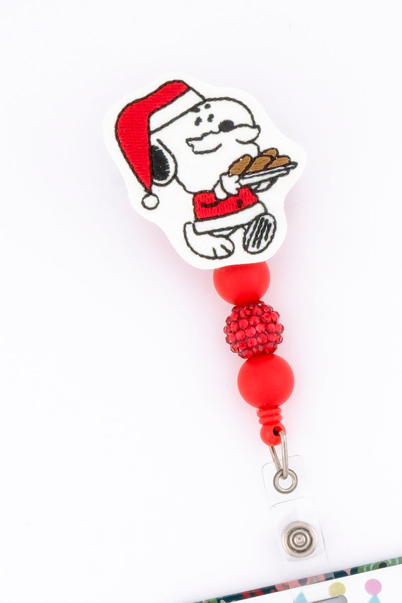 White Dog Santa with Cookies // Christmas