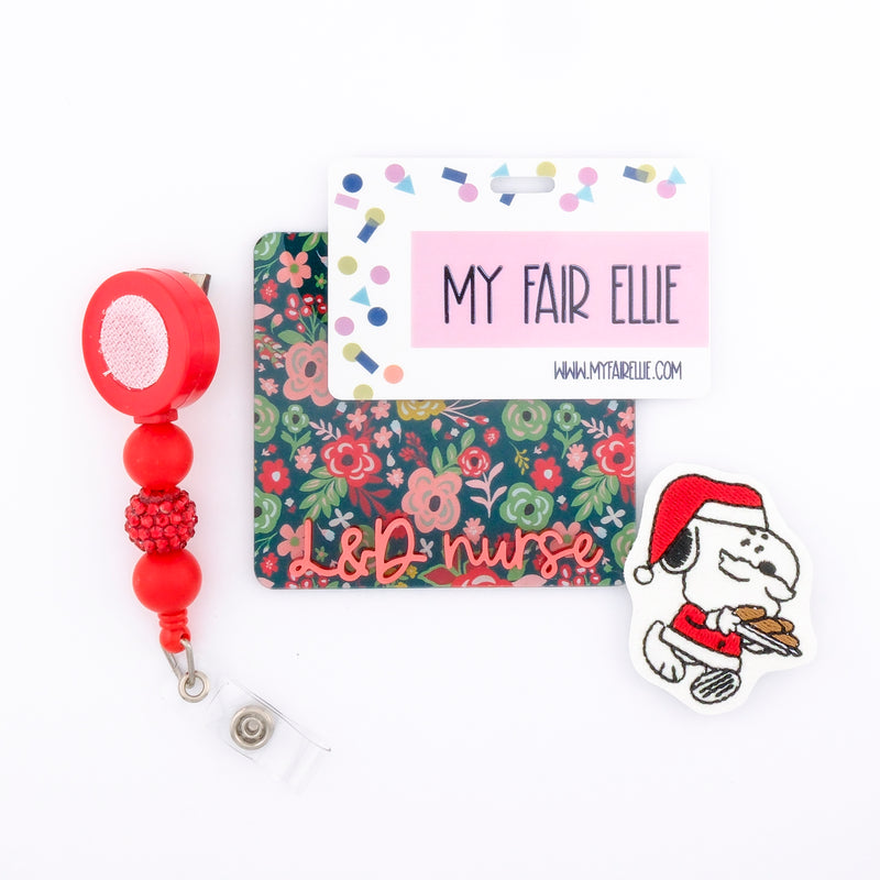 White Dog Santa with Cookies // Christmas