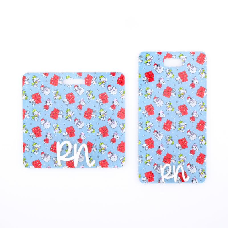 White Dog on Blue Backer with White Cake Pop Font  // 2-4 Week Turnaround Time