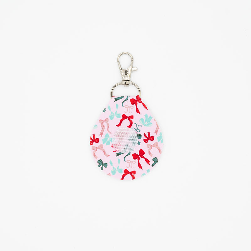 Interchangeable Faux Leather Keychain // Holiday Bows