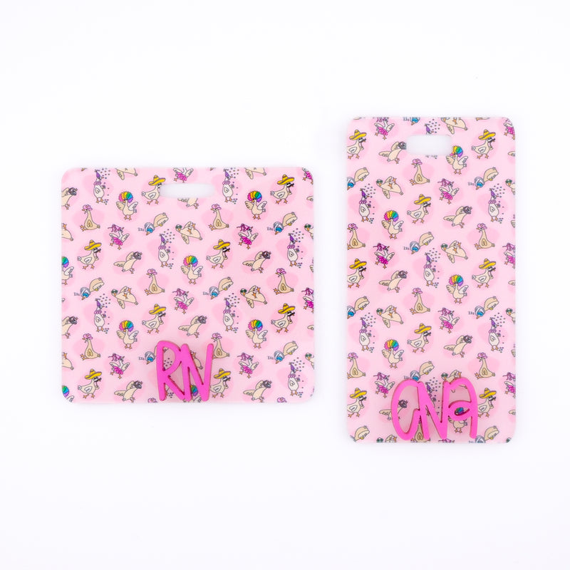 Silly Goose Backer with Metallic Magenta Karoline Font  // 2-4 Week Turnaround Time