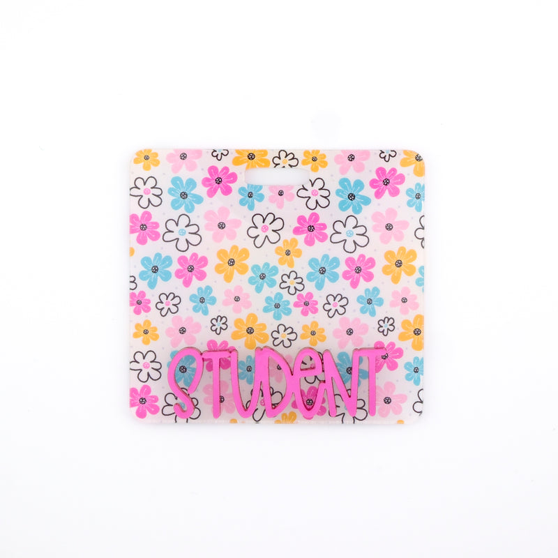 Doodle Daisies Backer with Magenta Metallic Karoline Font  // 2-4 Week Turnaround Time