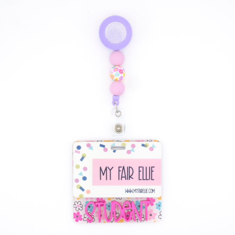 Doodle Daisies Backer with Magenta Metallic Karoline Font  // 2-4 Week Turnaround Time