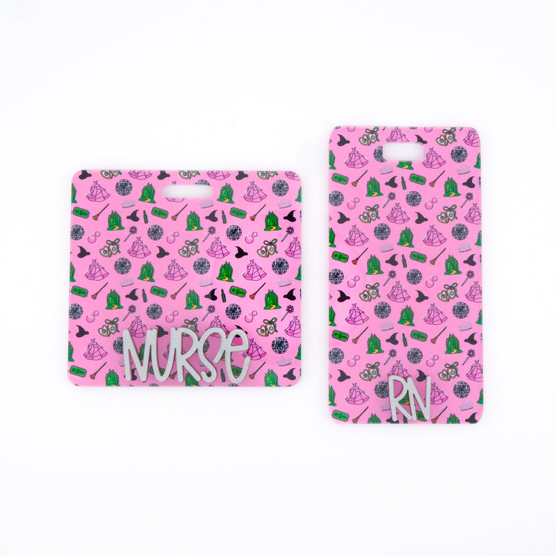 Wicked Witch Backer with Metallic Chrome Karoline Font  // 2-4 Week Turnaround Time