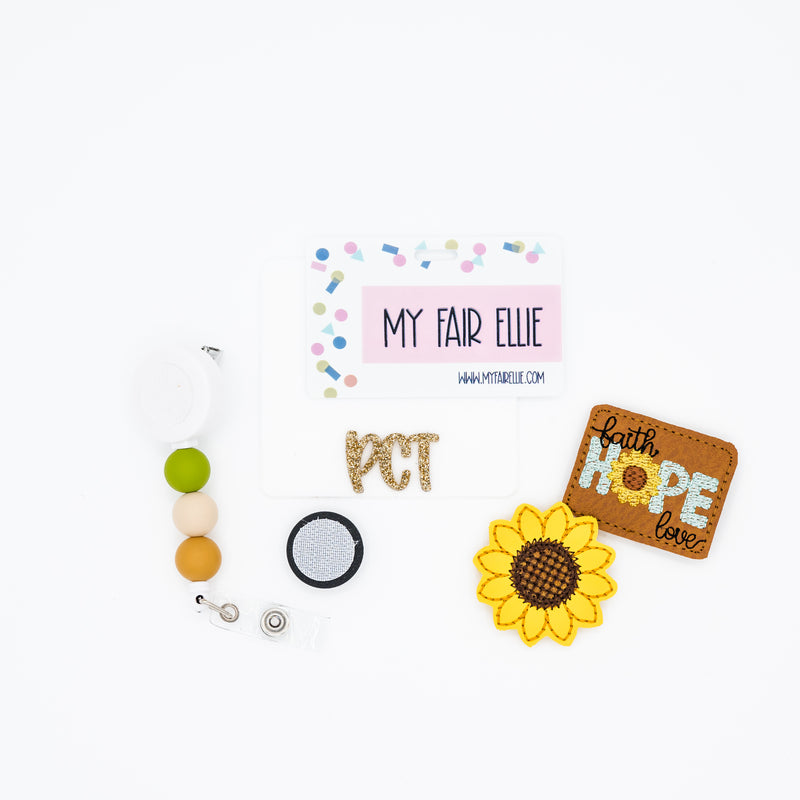 Faith Love Hope // Sunflower // Badge Buddy