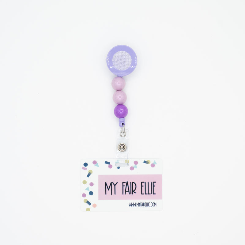 Shimmer Purple Ombre Bead Reel // Lilac Badge Reel Base