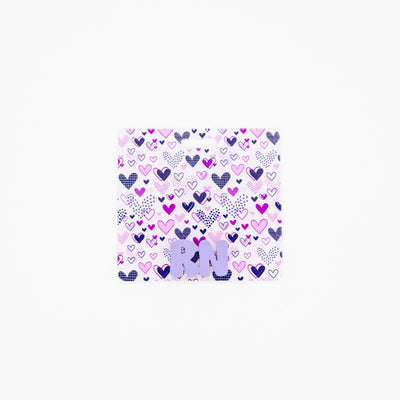 Purple Doodle Hearts with Lilac Cool Vibes Text // Badge Backer // 2-4 Week Turnaround Time