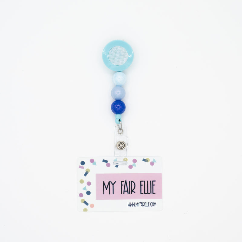 Shimmer Blue Ombre Bead Reel // Blue Badge Reel Base