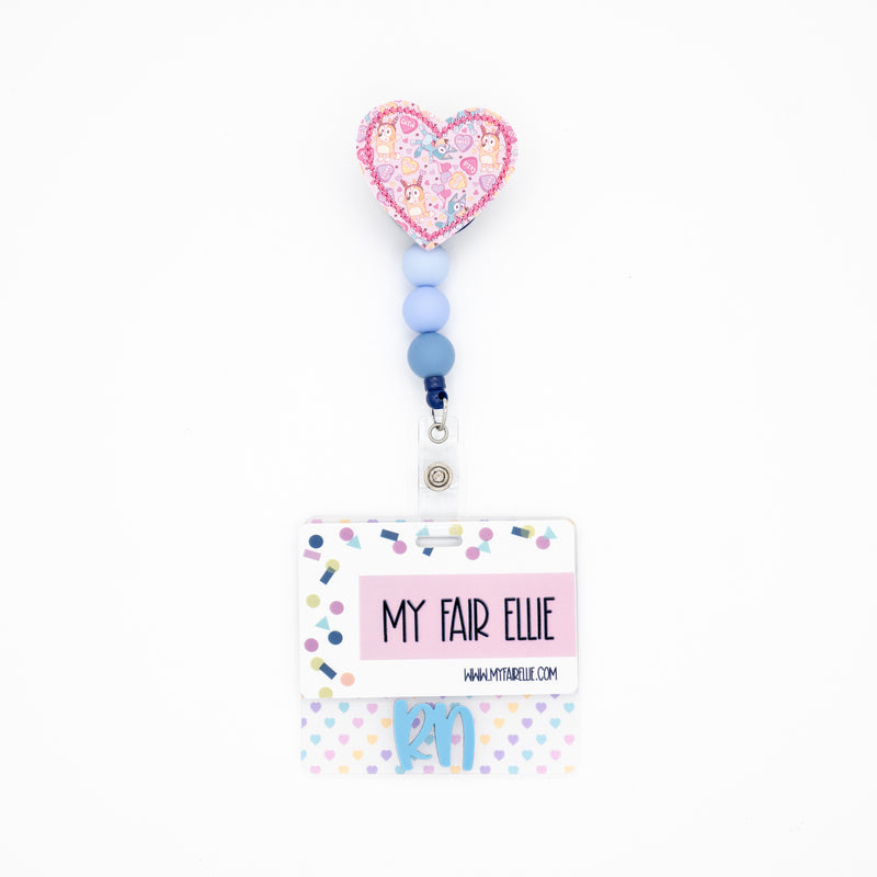 Blue Dog Sisters Printed Heart // Valentine&