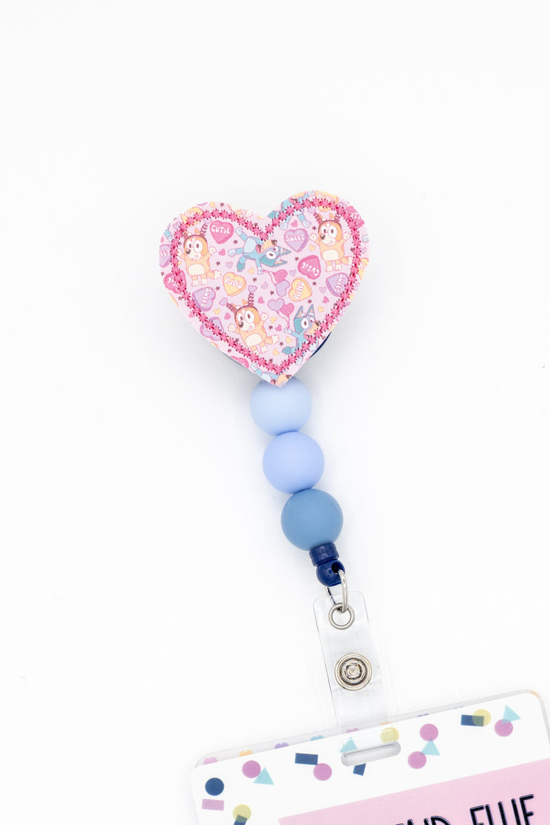 Blue Dog Sisters Printed Heart // Valentine&