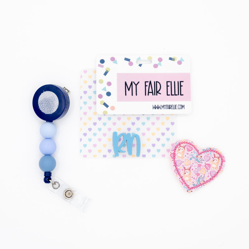 Blue Dog Sisters Printed Heart // Valentine&