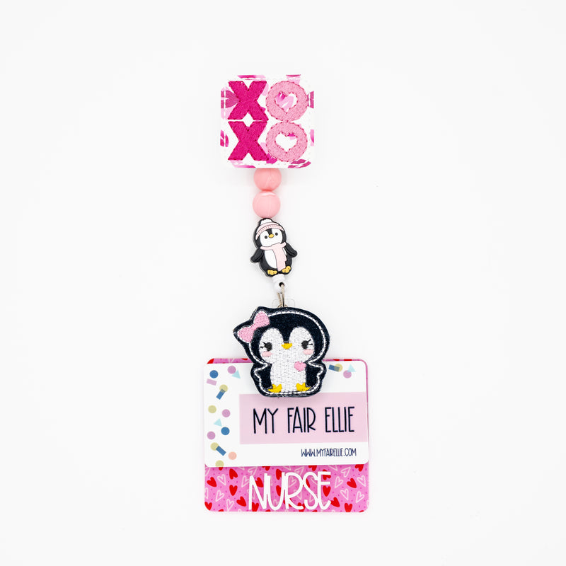 XOXO // Pink Bow Penguin // Valentine&