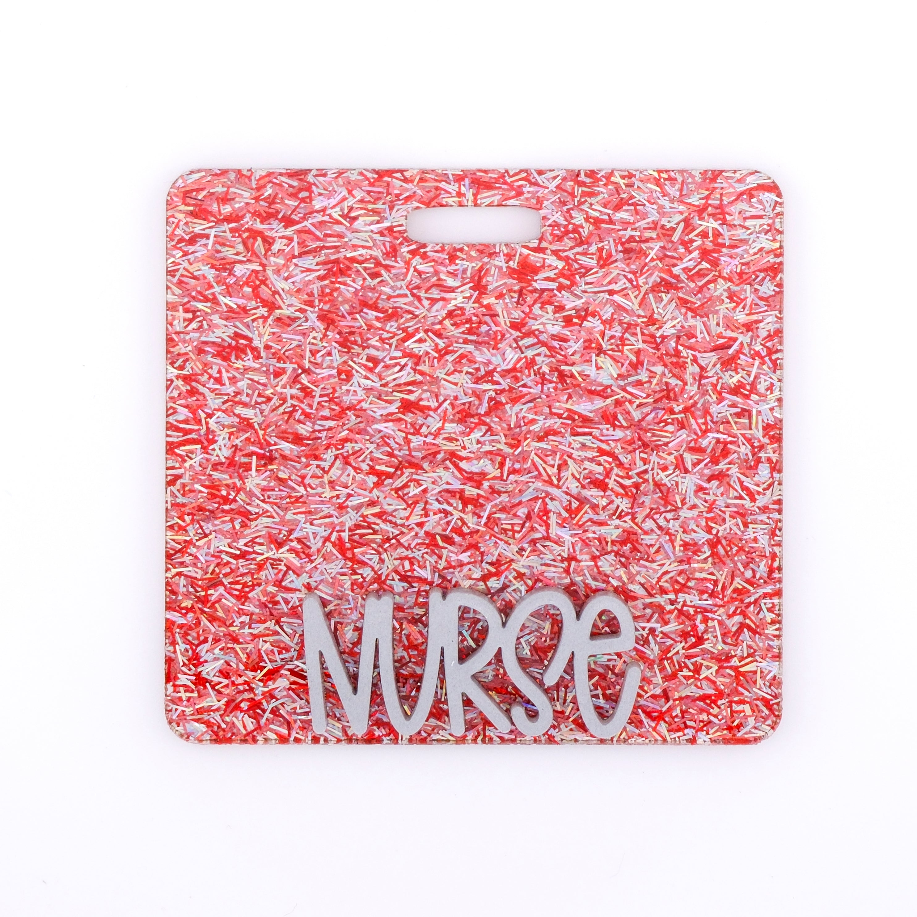 Romance Ribbon with Chrome Karoline Text // Badge Backer // 2-4 Week T ...