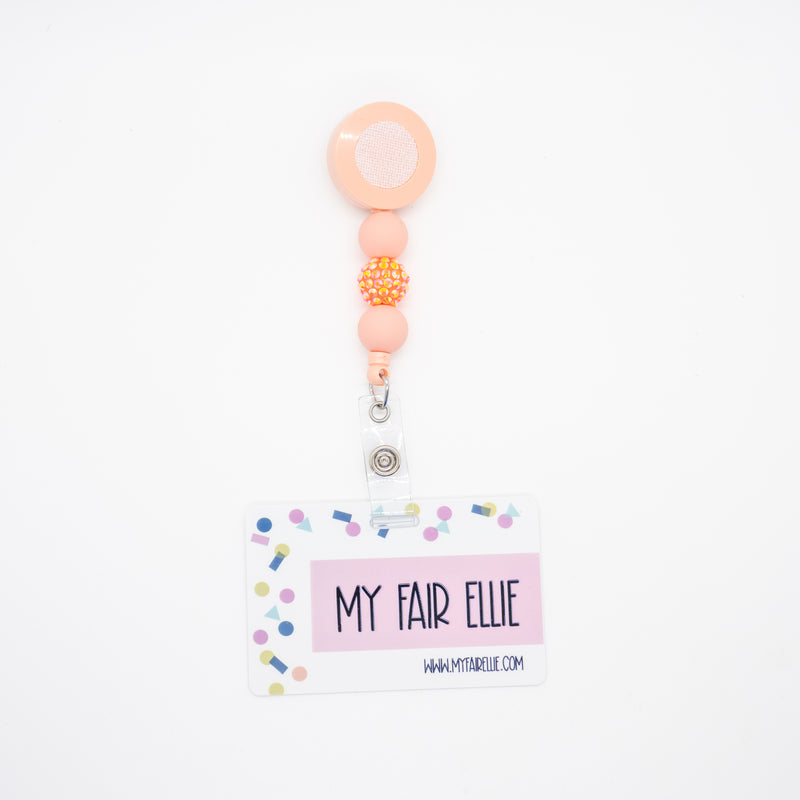 Coral Glitz Bead Reel // Coral Badge Reel Base