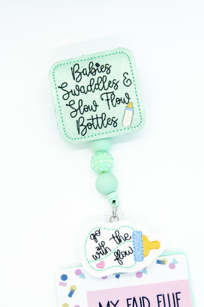 Babies Swaddles & Slow Flow Bottles + Go With the Flow // Newborn ICU // NICU // Badge Buddy