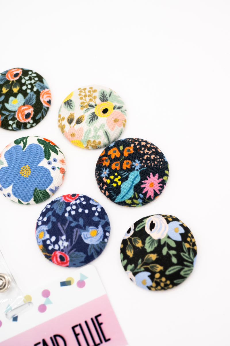 Fabric Covered Button Buddies // Badge Buddy