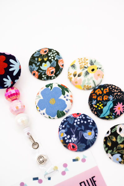 Fabric Covered Button Buddies // Badge Buddy