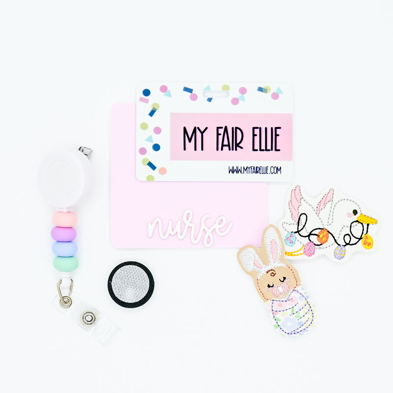 Bunny Baby & Stork Badge Reel Set // As Seen on Social Media