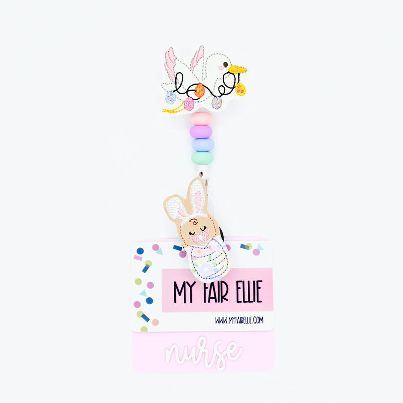 Bunny Baby & Stork Badge Reel Set // As Seen on Social Media