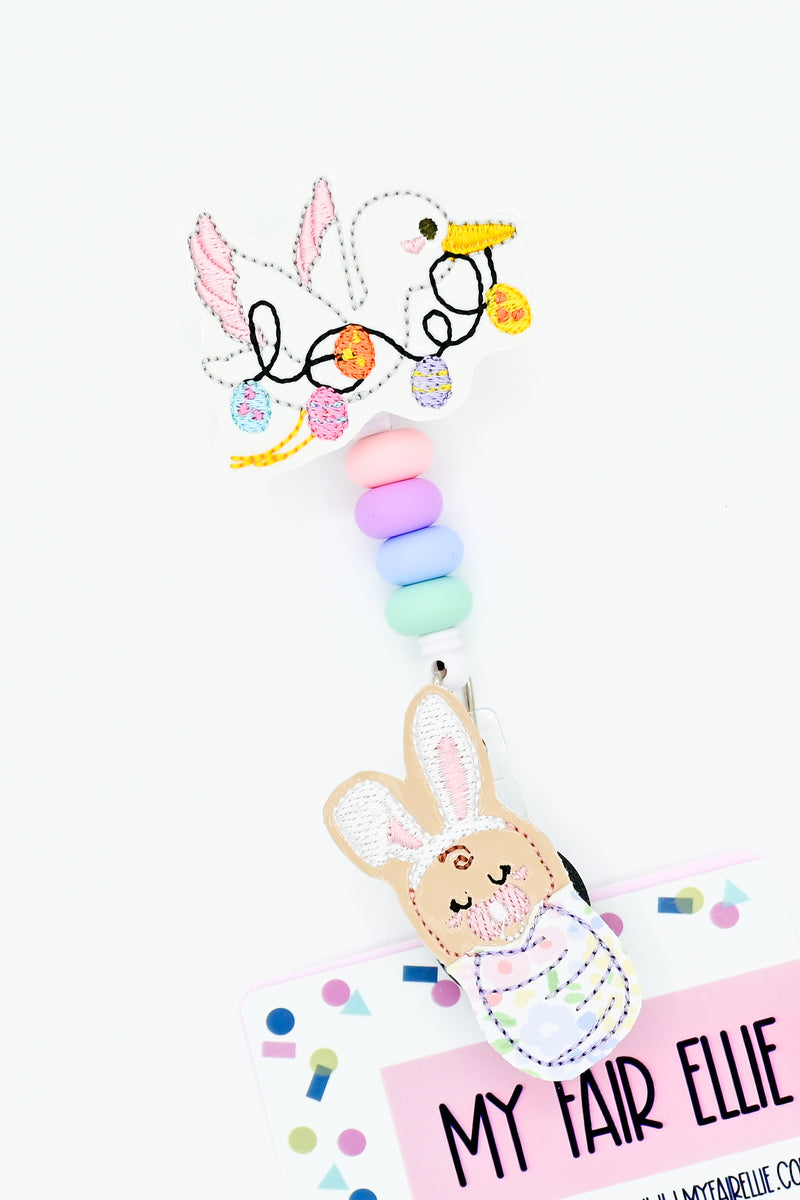 Bunny Baby & Stork Badge Reel Set // As Seen on Social Media