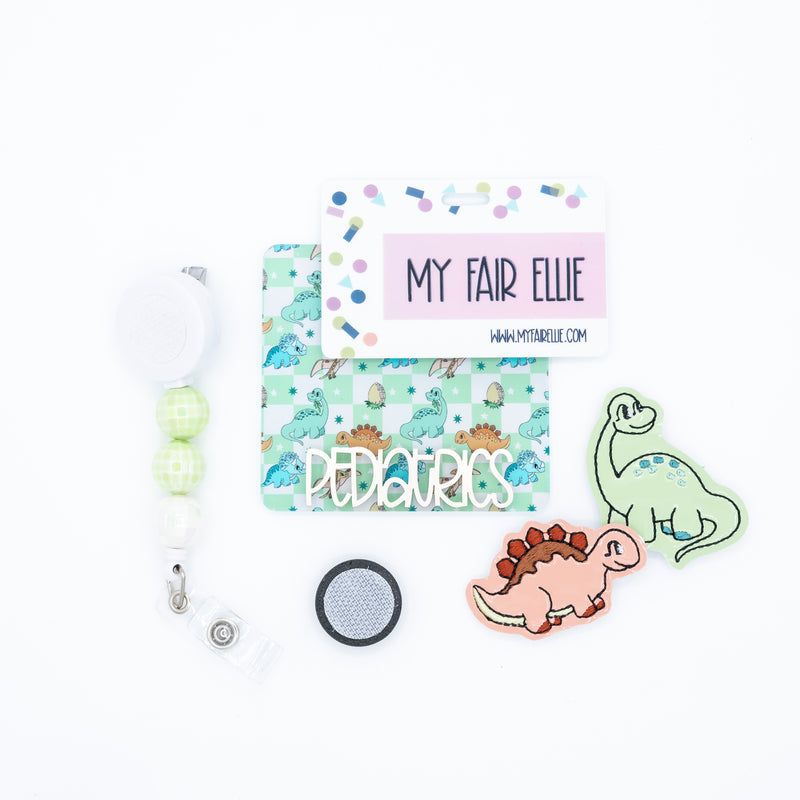 Pastel Dino Backer with Bone Karoline Font // 2-4 Week Turnaround Time