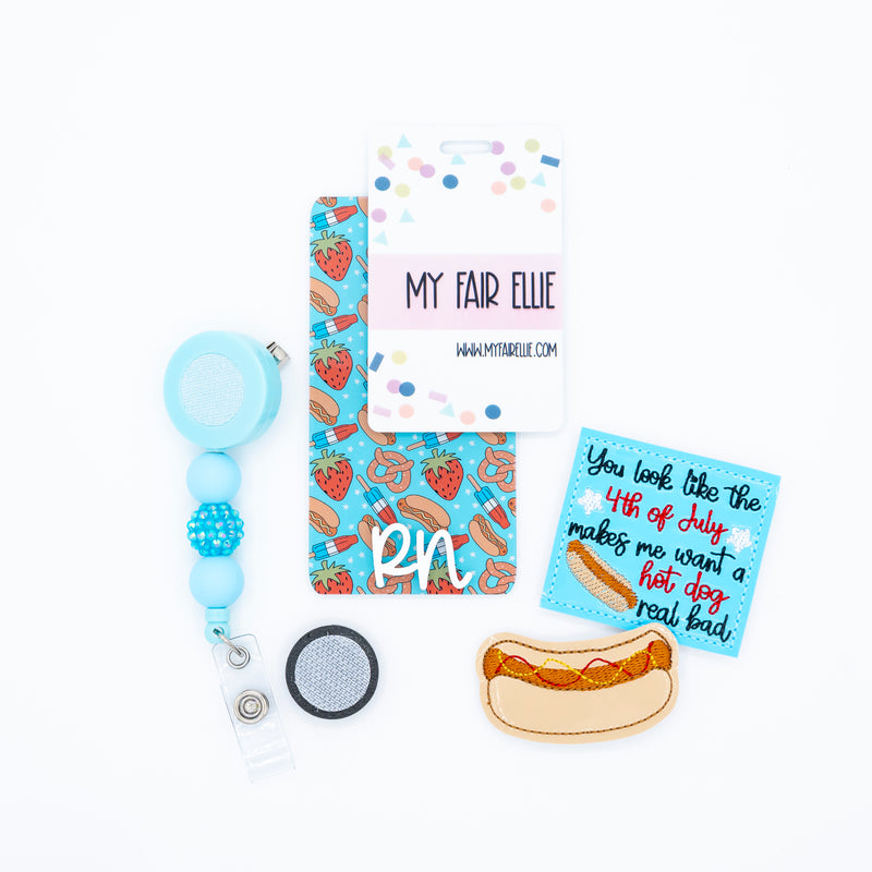Patriotic Snacks Backer with White Cake Pop Font // 2-4 Week Turnaround Time