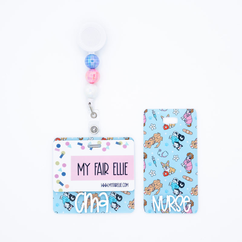 Dog Nurse Backer with White Karoline Font // 2-4 Week Turnaround Time