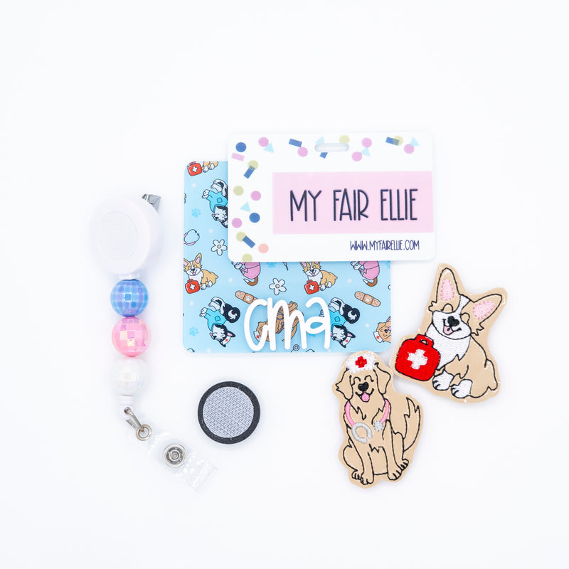 Dog Nurse Backer with White Karoline Font // 2-4 Week Turnaround Time