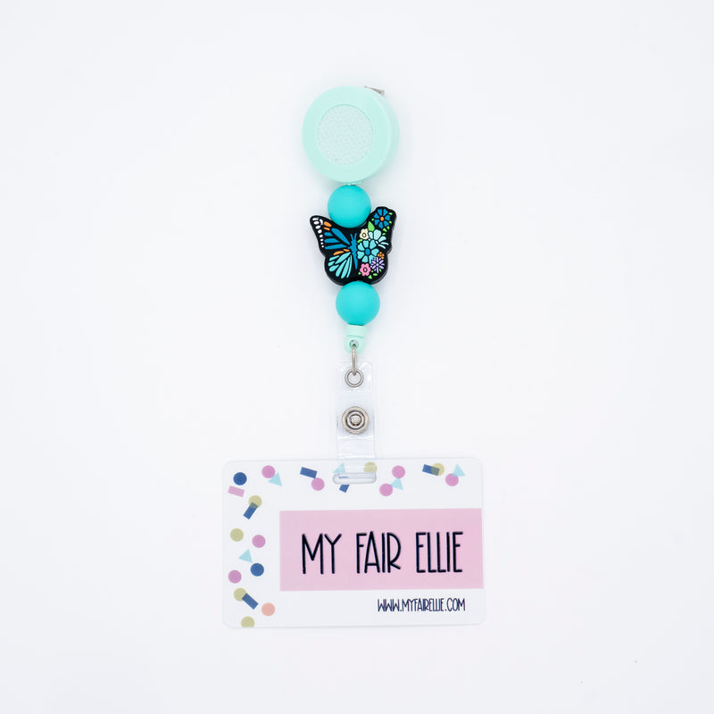Teal Round/Butterfly/Teal Round Bead Reel ONLY! // Mint Badge Reel Base