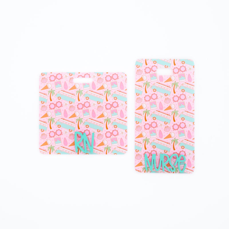 Beachy Vibes Backer with Teal Karoline Font // 2-4 Week Turnaround Time