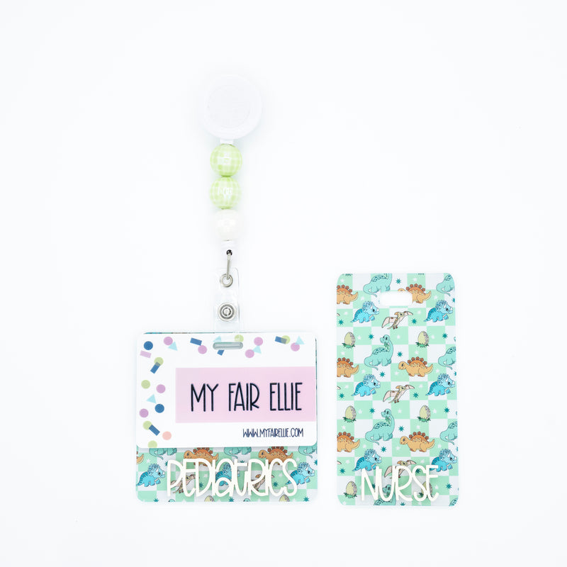 Pastel Dino Backer with Bone Karoline Font // 2-4 Week Turnaround Time
