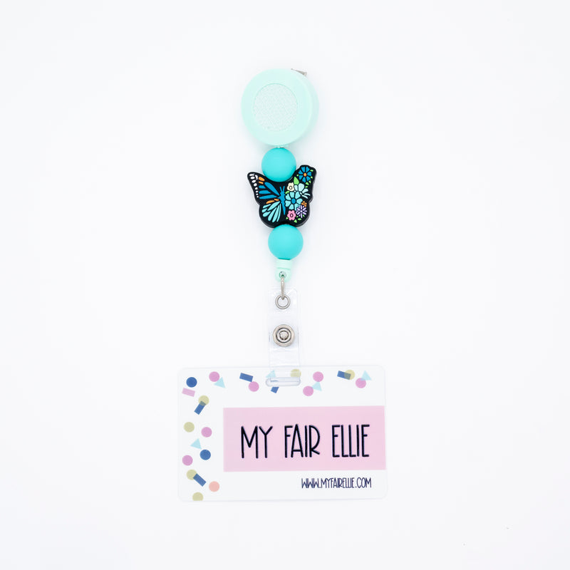 Teal Round/Butterfly/Teal Round Bead Reel ONLY! // Mint Badge Reel Base