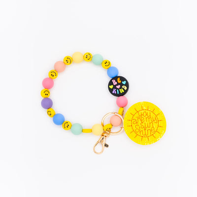 Rainbow Smile Be Kind Interchangeable Wristlet Keychain