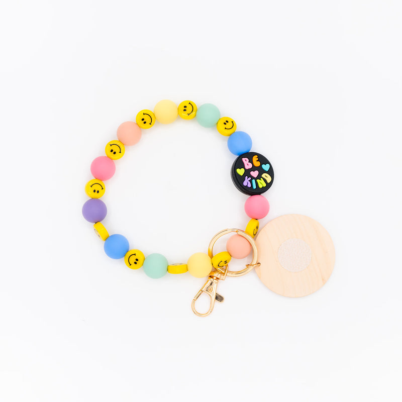 Rainbow Smile Be Kind Interchangeable Wristlet Keychain