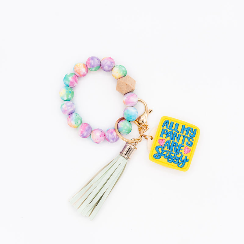 Tie Dye Interchangeable Wristlet Keychain