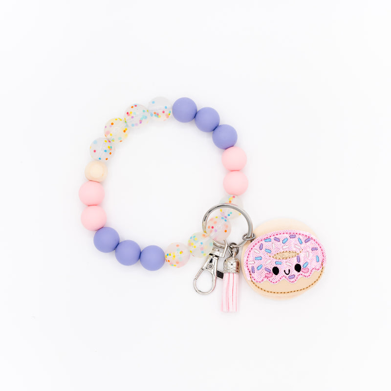 Pastel Clear Dot Interchangeable Wristlet Keychain