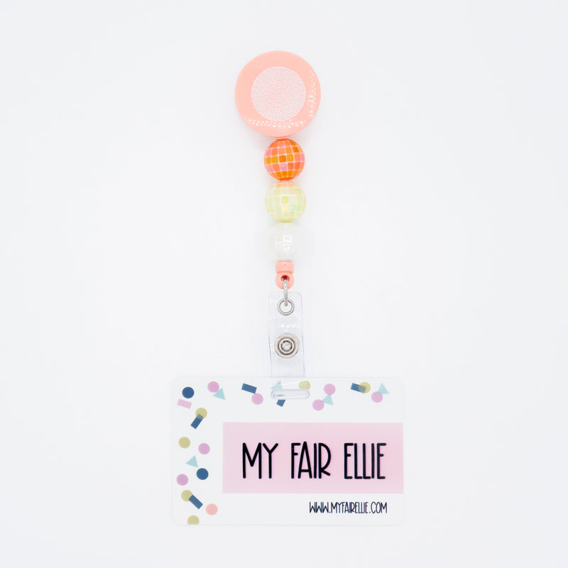 Disco Orange/Disco Yellow/Disco White // Coral Orange Badge Reel Base // Halloween